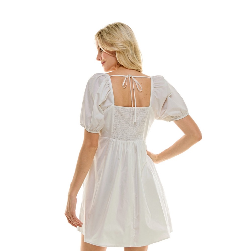 NWT Draper James XL Tie Back Puff Sleeve Dress 2 - Side Pockets - Picture 4 of 9